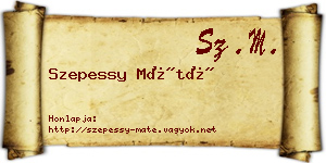 Szepessy Máté névjegykártya