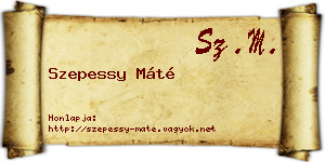Szepessy Máté névjegykártya